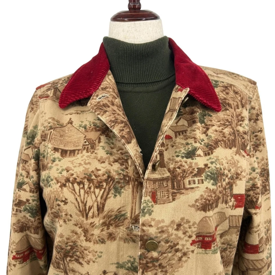 Chaqueta De Colección Lauren Ralph Lauren Country Village L Pana Cuello Tareas Abrigo Granero Foto 1 de 4