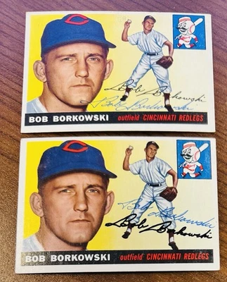 (2) Signed 1955 Topps Baseball #74 Bob Borkowski - Image 1 of 2