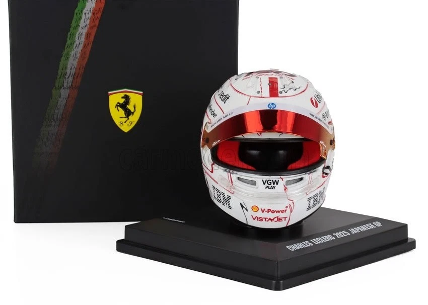 Modèle Casque Mini Helmet F1 Looksmart 1:5 Ferrari SF-25 Leclerc Japan GP 2025 - Photo 1/4