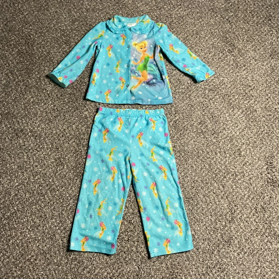 Disney Tinkerbell Girl's Pajamas 2 pcs Se Blue Sz 5T - Image 1 of 4