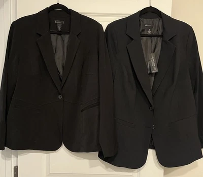 Lote de 2 Jaqueta Terno Preta Lane Bryant Feminina Tamanho 22 (2XL), 1 e 2 Botões NOVA - Imagem 1 de 4