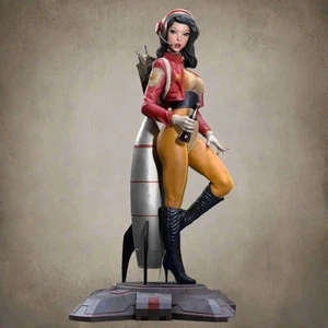 1/24 1/18 3D Print Model Kit Beautiful Girl Rocket Girl Pin Up Unpainted - Picture 1 of 7