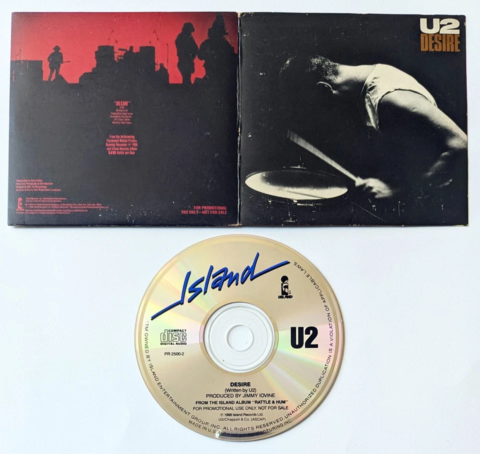 U2 Desire CD 1988 1-Track PROMO Single US 1st Pressing BONO Gatefold Mini LP Foto 1 de 1