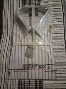 Botany 500 Blue/white Pinstripped Dress Shirt 16 1/2 34/35 Vintage NWT - Picture 1 of 3