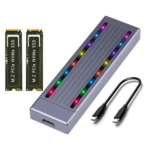 Boîtier de disque dur M.2 NVMe SSD cool lumière RGB boîtier de disque dur Alumini4087 - Photo 1/19
