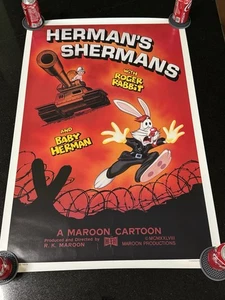 Vintage 1987 Disney Movie Poster - Herman’s Sherman W/ Roger Rabbit - One Sheet - Picture 1 of 6