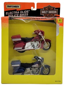 MATCHBOX 1995 Harley-Davidson Motorcycles Electra Glide Police Bikes Twin Pack - Picture 1 of 6
