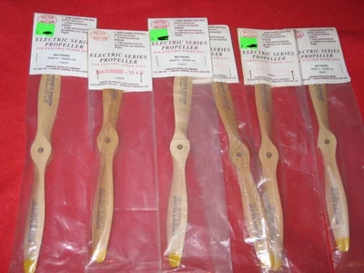 6 VINTAGE MASTER AIRSCREW 10-8 ELECTRIC SERIES WOOD PROPS MODEL AIRPLANE MOTOR - Image 1 of 4