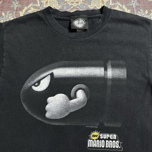 vintage 2009 Super Mario Bros Bullet Bill Nintendo Promo Video Game Tee 00s Y2k - Picture 1 of 6