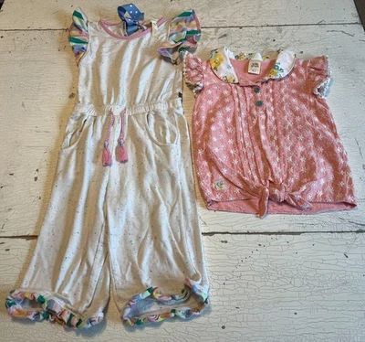 Girl's MATILDA JANE + WILDFLOWERS Size 4 Ruffled Romper + Blouse Lot - Image 1 of 2