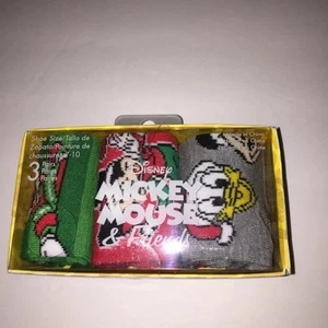 Kids Disney Mickey Mouse Donald Goofy Christmas Socks 3 Pack Gift Set - Picture 1 of 3