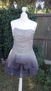 BNWT NEXT GREY CORSET BUSTLE MINI DRESS SIZE UK 14 GOTH SEXY RRP £40! - Picture 1 of 11