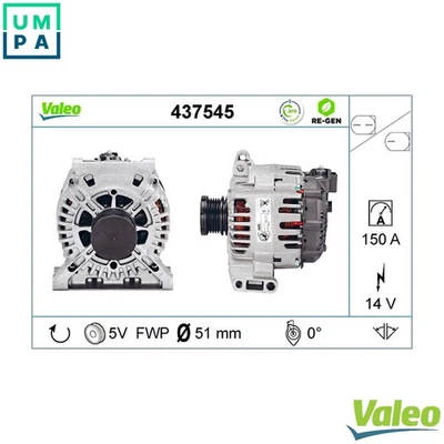 ALTERNATOR 437545 FOR MERCEDES-BENZ OM646.811/812 2.1L OM640.941/940/942 2.0L - Image 1 of 4