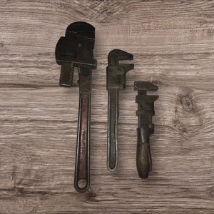 Lot Of 3 Antique Adjustable Monkey Wrenches - Picture 1 of 8