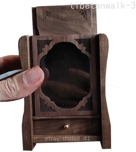 Mini altare buddista portatile in legno di noce nero santuario cespuglio cenere per animali domestici - Foto 1 di 3