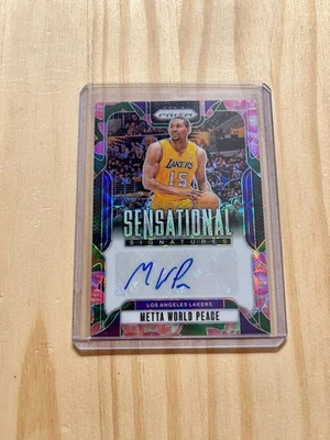 2024-25 Panini Prizm Metta World Peace Auto China Lotus Flower Lakers /18 - Image 1 of 2