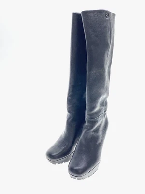 GUCCI Botas Largas de Cuero Negras Zapatos para Mujer Talla US 7 354478 Auténticas Foto 1 de 4