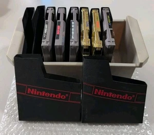 Nintendo NES 10 Cartridge Storage Bin W/ 10 NES Dust Covers Sleeves Bundle - Picture 1 of 9