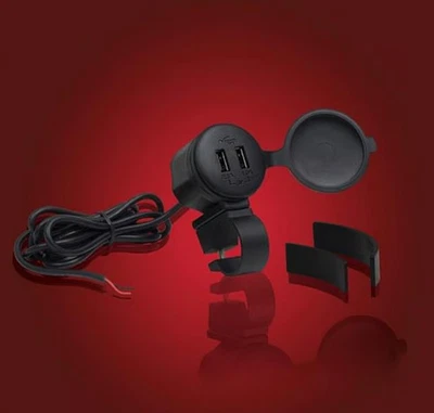 Show Chrome Dual Port USB Charger Motorcycle Street Bike 13-208 2130-0191 - Image 1 of 4