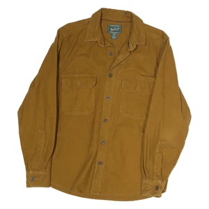 WOOLRICH Mens Brown Cotton Shirt M Casual Workwear Button Pocket - Picture 1 of 6
