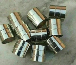 Lote de 10 piezas collares vintage de latón plateado para bastón de madera - Imagen 1 de 3