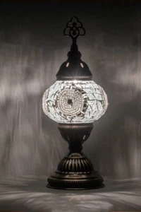 Mosaiklampe Große Kugel 9 cm S Silber Handgefertigt Orientalisch Glass - Bild 1 von 2