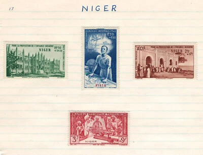 FRENCH NIGER Very Fine Mint Stamps Hinged on List - Image 1 of 4