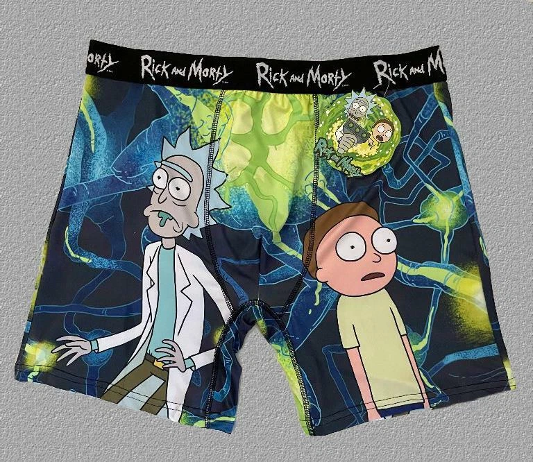 Calzoncillos boxer largos para hombre de natación de Rick and Morty de dibujos animados para adultos nuevos con etiquetas Foto 1 de 1
