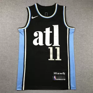 City Edition Trae Young #11 Atlanta Hawks Basketball Jerseys Stitched Black - Picture 1 of 5