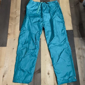 Eddie Bauer Men's Large (L) Drawstring Windbreaker Pants Zipper Legs TEAL - Picture 1 of 6