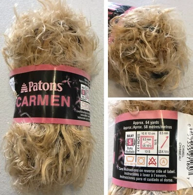 NEW Patons Furry Carmen Yarn Camel Bulky-5  1.75oz 64 Yds 1 Skein NIP - Image 1 of 4
