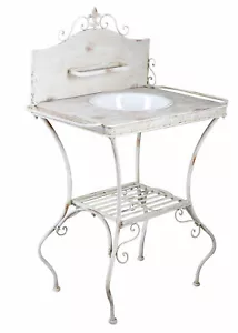 Metal table country house style sink flower table decorative sink white
