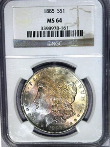 1885 P Toned Morgan $💎💎NGC MS 64💎💎Insane PQ Monster Toning💎💎 (VIDEO) - Picture 1 of 11