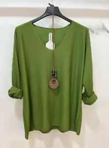 Women Long Top Cotton Necklace Plain Top Summer Short Sleeve Tunic Tee Plus Size - Picture 1 of 11