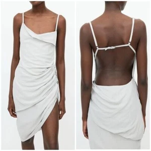 New Jacquemus Le Splash Gathered Backless Dress White Sz 32 - Foto 1 di 16
