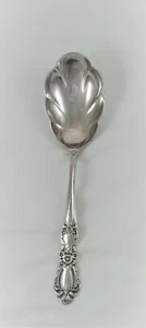 1847 Rogers Bros Heritage Scallop Casserole Serve Spoon Pierced Silverplate 9" - Picture 1 of 6