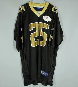 NEW ORLEANS SAINTS NFL FOOTBALL SHIRT JERSEY BLACK REGGIE BUSH #25 REEBOK - Picture 1 of 6