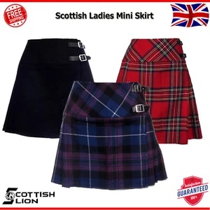 Ladies Women Mini Short Kilt Tartan Scottish Pleated Billie Kilts Skirts Pleated - Picture 1 of 4