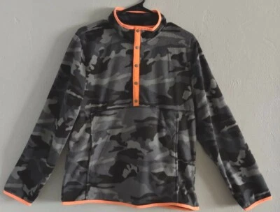 Chaqueta polar Wonder Nation Boys M (8) estampado camuflaje con ribete naranja nueva con etiquetas Foto 1 de 4
