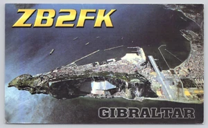 Postal QSL ZB2FK Bahía de Gibraltar Vista Aérea 2010 Península Ibérica - Imagen 1 de 2