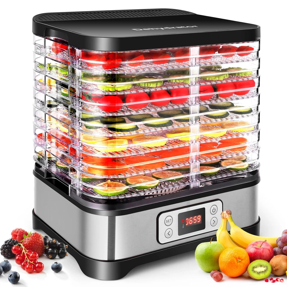 8 Etagen Edelstahl Dörrgerät Dörrautomat Dörrer Obsttrockner Dehydrator BPA-frei - Bild 1 von 4