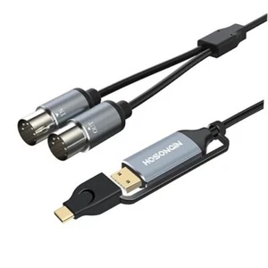 MIDI Cable, MIDI to USB C Cable, 6 Feet Type C to 5-PIN MIDI Interface - Picture 1 of 8