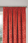 Terracotta Damask Jacquard Pair Of Pencil Pleat Fully Lined Curtains 46&quot;x72&quot;