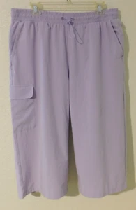 T by Talbots Damen große Kordelzug elastische Taille Lavendel Komfort Capri Hose - Bild 1 von 7