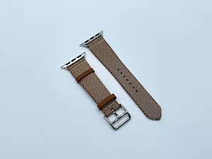 Originale Apple Watch Hermes ORO/ECRU Toile H cinturino singolo tour 41 mm 40 mm - Foto 1 di 19