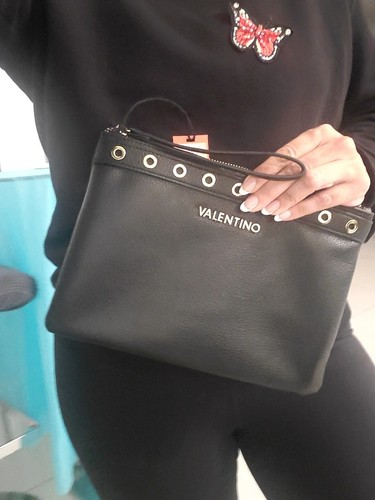 Nuova borsa da polso Mario Valentino con pochette oro nero borsa scarpe borsa nuova