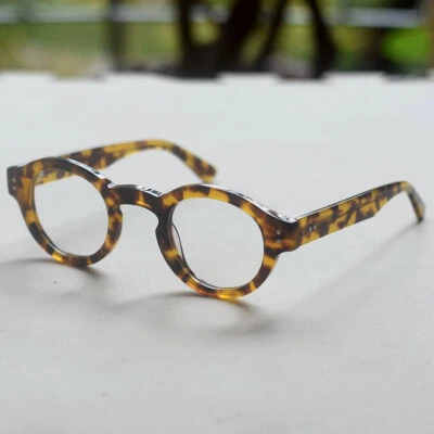 Marco de ojos redondo para mujer gafas de acetato de tortuga marco de gafas redondo retro Foto 1 de 4