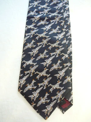 Joe Boxer Silk Neck Tie VTG Made in USA Out' Range Fighter Jet Pilot Navy USAF - Image 1 of 4