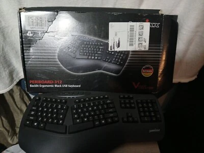 Perixx PERIBOARD-512 Black Keyboard Wired Full-Size Ergonomic Tested - Image 1 of 2