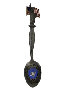 Universal Studios Statue of Liberty Centennial Celebration Pewter Enamel Spoon - Picture 1 of 3